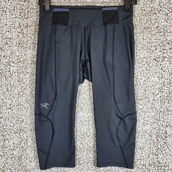 Arcteryx Women's Medium Black Cropped Athletic Leggings Running Biking‎ - Picture 1 of 11
